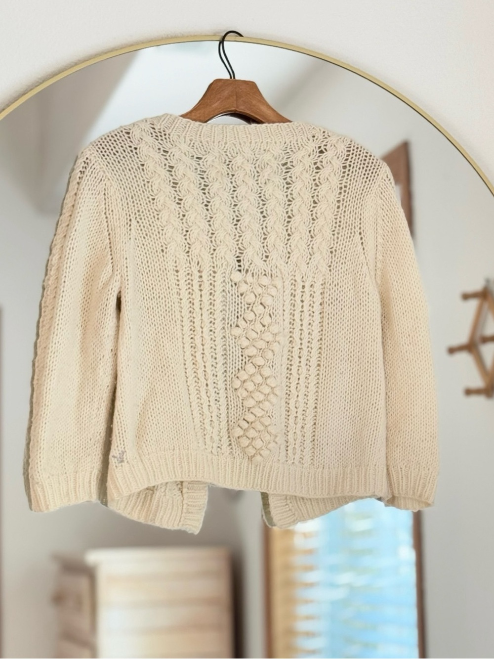 Vintage American Eagle Cable Knit Cardigan Sweater (S) - Picture 3 of 6
